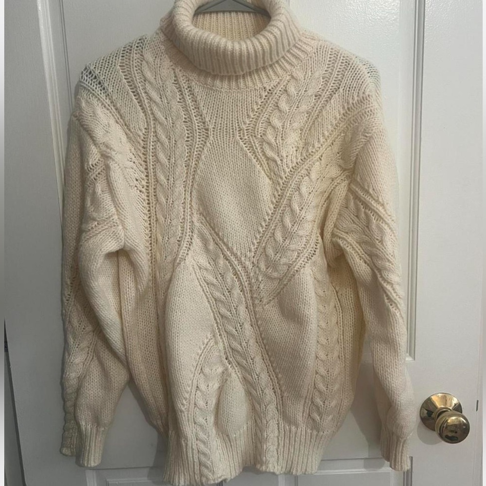 Cozy Cream Cable Knit Turtleneck Sweater